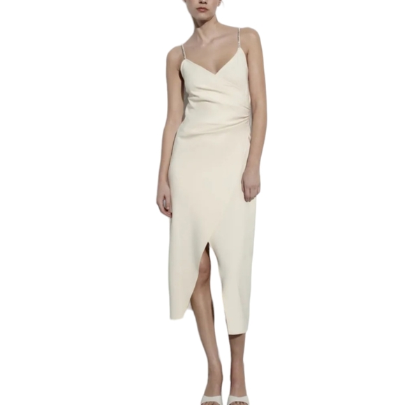 Zara Oyster white sparkly straps long slip dress 2 available (1)M (1)XL - Picture 2 of 11